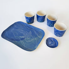 Load image into Gallery viewer, Set of 4 mezcal glasses + tray + plate