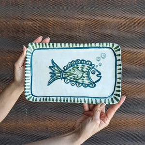 Fish Plate Rectangular Ceramic