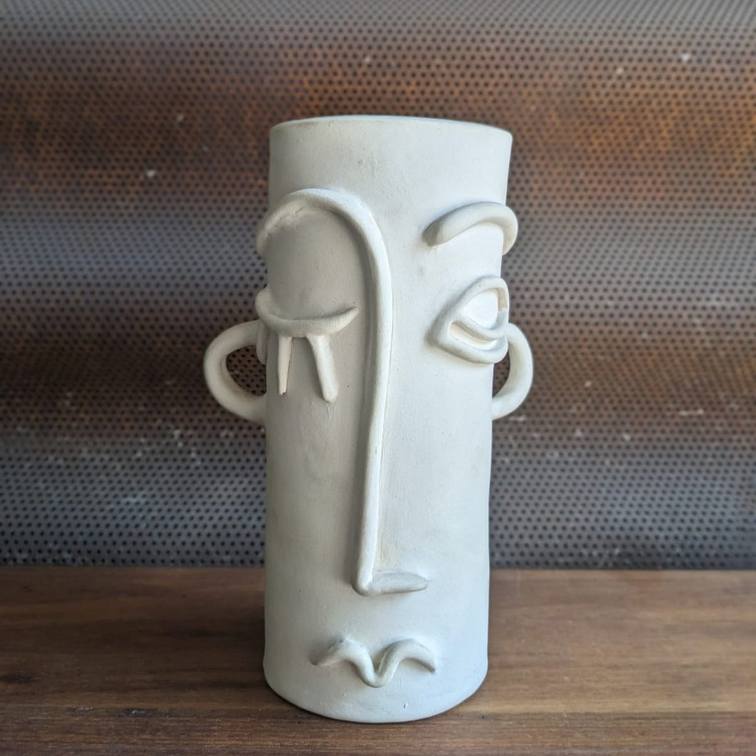 Large face vase with ears