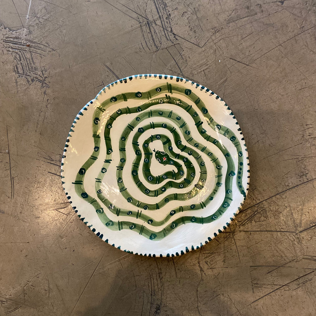 Green Snake Ceramic Plate