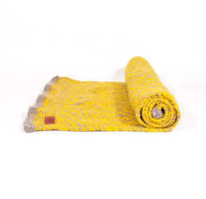 YELLOW SPECKLED WOOL RUG