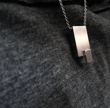 Load image into Gallery viewer, Rectangle with cement necklace