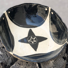 Load image into Gallery viewer, Hand-painted ceramic bowl with a native black star
